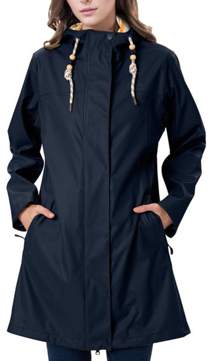 Daity Regenjas dames parka | waterdichte PU jas met capuchon voor regen - Maat XXL