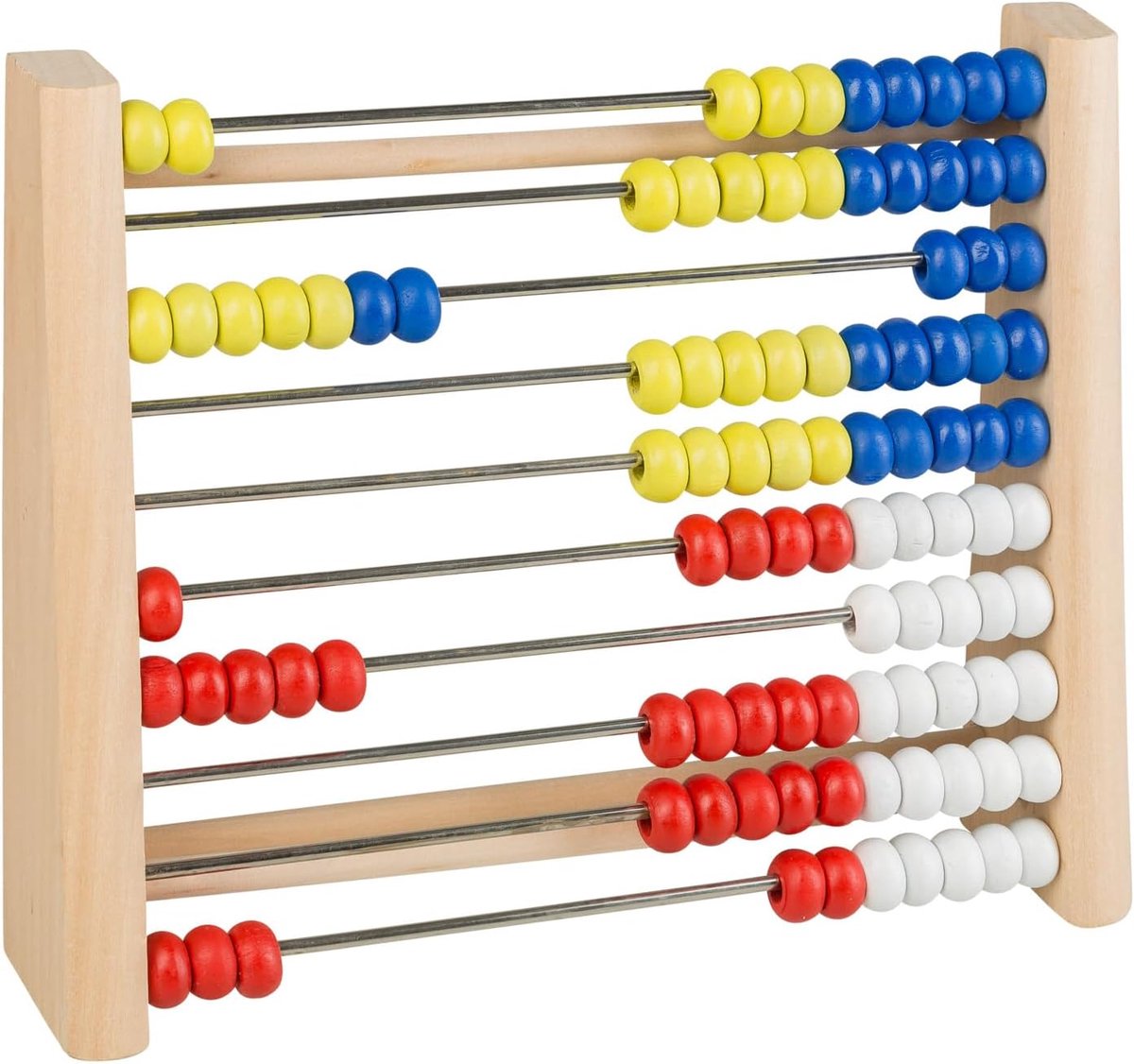 Telraam Houten Kralen - Rekenrek Kinderen - Leren Rekenen - FSC Gecertificeerd Hout - 21 x 18 cm - Multicolor