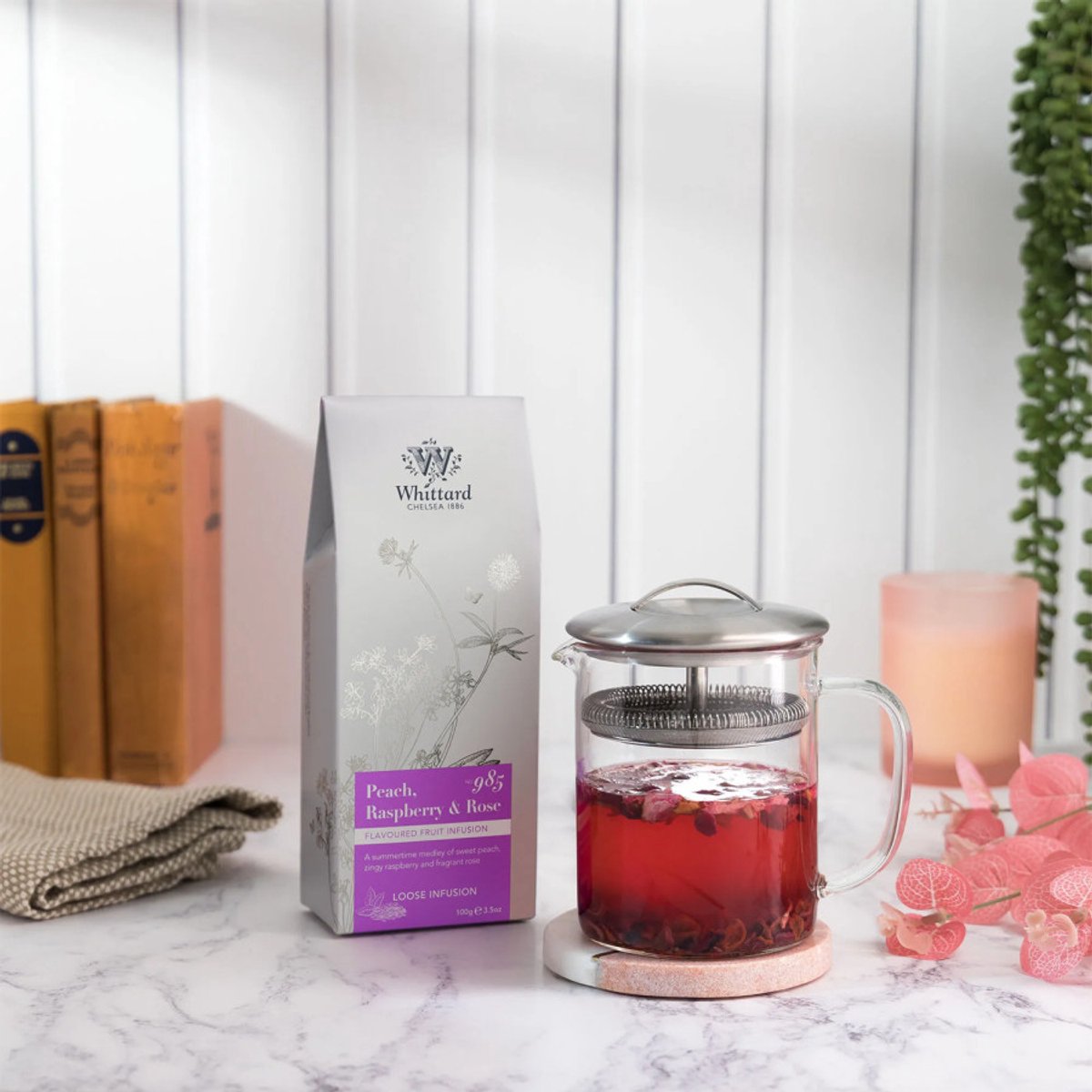Fruitinfusie Whittard of Chelsea Peach, Raspberry & Rose, 100 g
