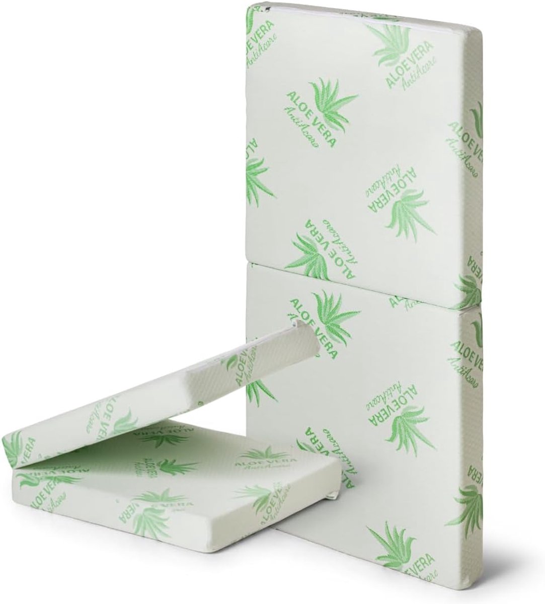 Vouwmatras Kinderbed - Campingbed Matras - Comfortabel Slapen - Aloë Vera Stof - 60 x 120 cm - Wit
