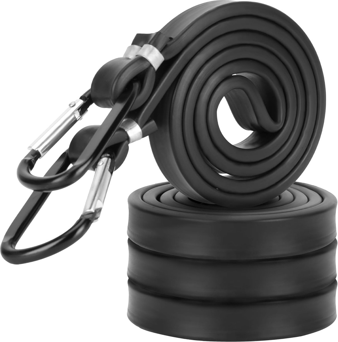 Spanbanden met Haak - Bagage Binders - Vervoer Vastzetten - Met Karabijnhaken - 4 Stuks 110cm - Zwart