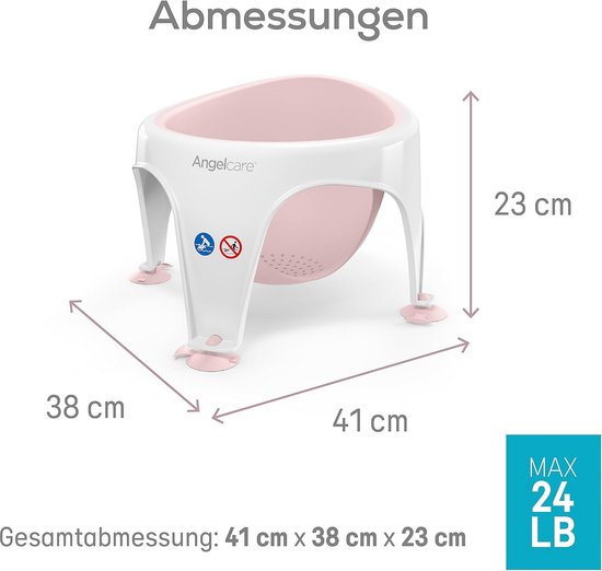 Ergonomische badring - Baby badzitje - Veilig badderen - Aangenaam zachte zitting - 37 x 37 x 23 cm - Lichtgrijs — afbeelding 2