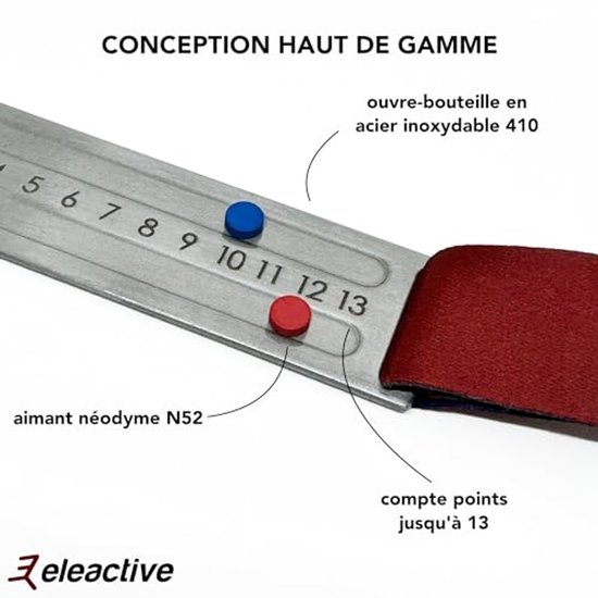 Score teller - Spel accessoire - Jeu de boules spelen - Met flesopener - 60 cm schaal - Grijs — afbeelding 3