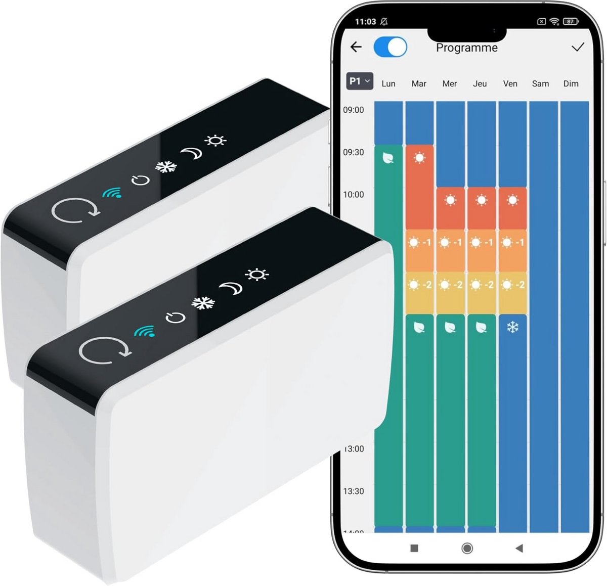 Verwarming Bediening - Radiator Controllers - Slimme Automatisering - Spraakbesturing Compatibel - Set van 2 - Wit