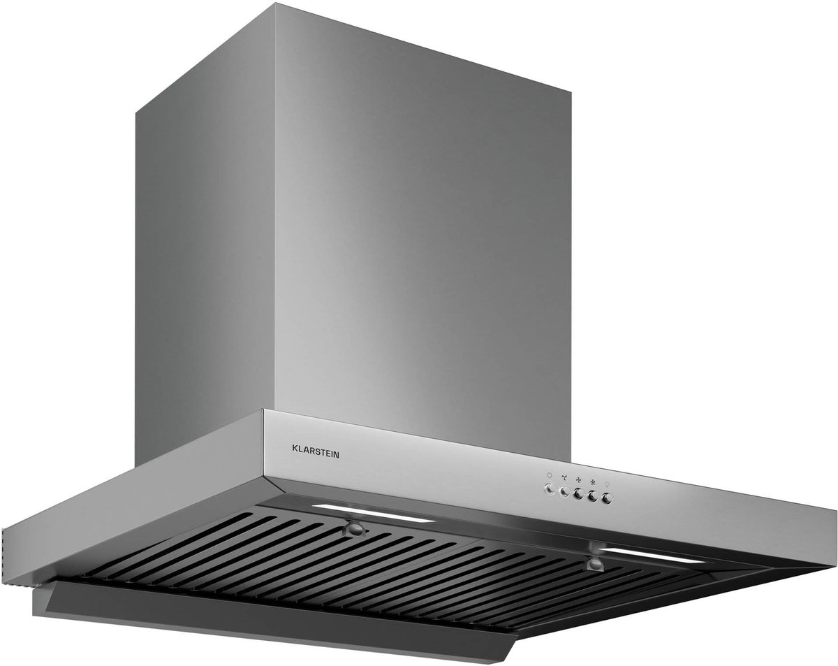 Klarstein AeroClean Afzuigkap - 60 cm wandkap, Boost-modus 721 m³/u, A++ energie-efficiëntie, LED-verlichting 3800-4200 K, Roestvrij staal, Afvoer & recirculatie, Drukknoppen, 52-68 dB