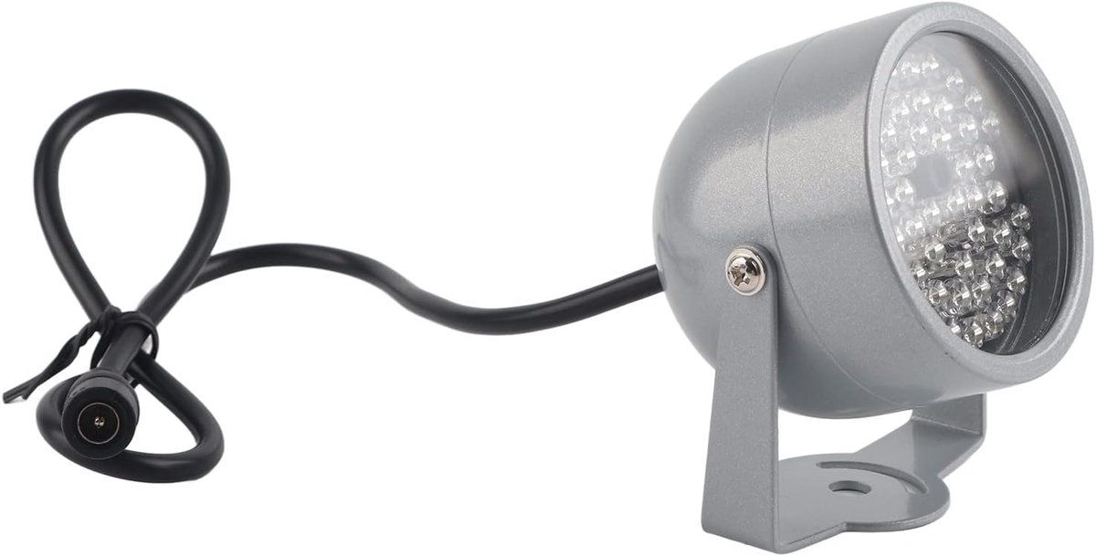Nachtzicht Verlichting - Infrarood Lamp - Beveiligingscamera's - 48 LED's - IP65 Waterdicht - Metaalgrijs