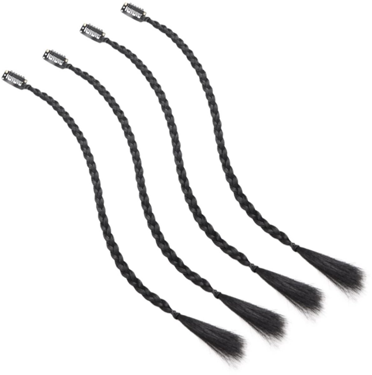Dailygoods- Gevlochten Pruik - 4 x Haarverlengingen - Krullend Haar - Paardenstaart - Vlechtwerk - Geschikt voor Feestjes - 50 cm Lang - Haarverlenging