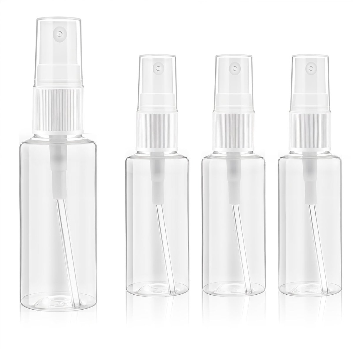 Dailygoods- Spuitfles 30 ml - Draagbare Knijpfles - Transparante Sprayflacon - Navulbaar - 4 Stuks - Lekvrije Afdekking - Verstuiver