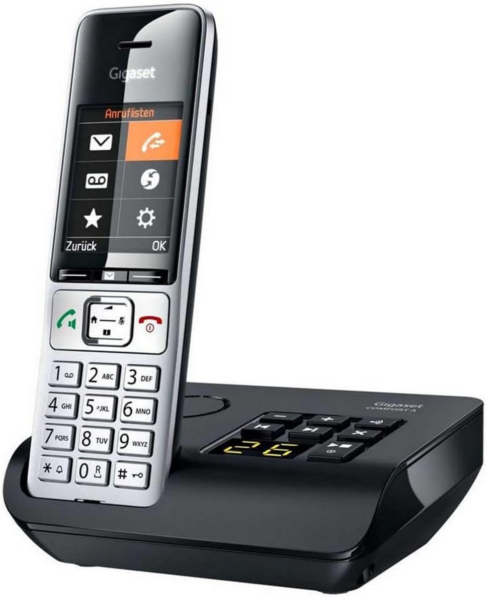 Comfort Telefoon - Vaste telefoon - Thuis bellen - Ingebouwde antwoordapparaat - 4 uur spreektijd - Zilver zwart