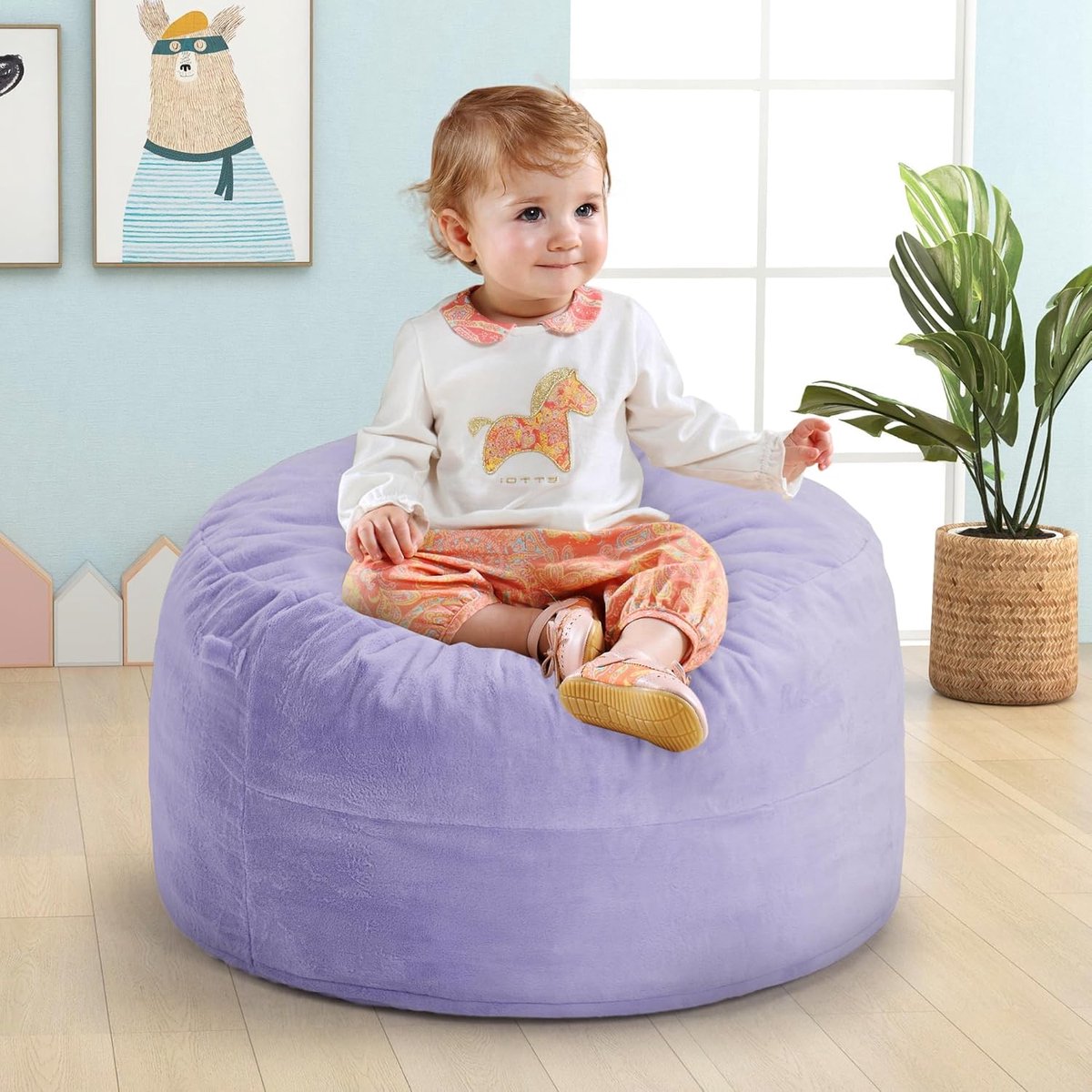 Zitzak - Zitkussen Poef - Ontspannen Lezen - Traagschuim Vulling - 72 cm - Paars