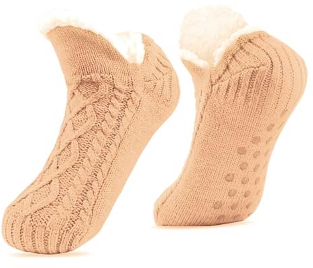Pantoffelsokken Dames - Pluizige Huissokken - Warmte en Comfort - Antislip Onderkant - Maat 36-41 - Diverse Kleuren