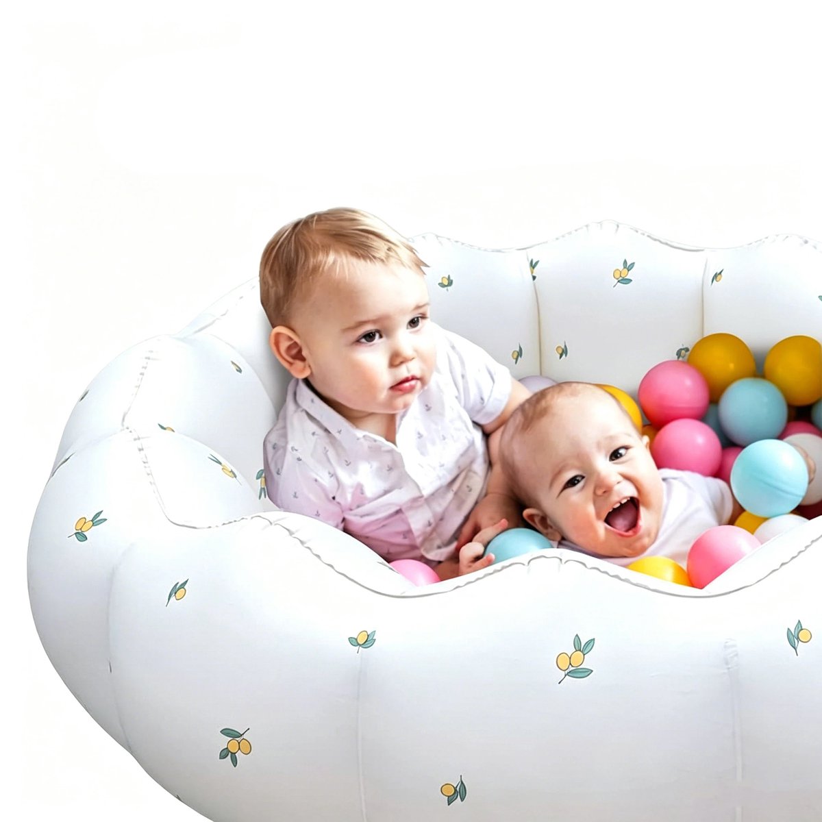 Opblaasbaar Babyzwembad - Draagbaar Peuterplonsbad - Leeftijd 0–3 Jaar - Jongens en Meisjes - Binnen en Buiten - Tuin en Achtertuin - Zomerwaterfeest - 90cmx90cmx25cm - Wit