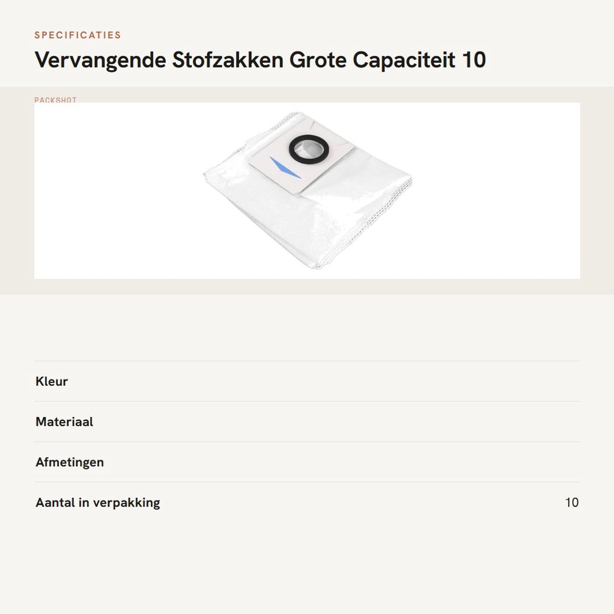Dailygoods- Stofzak - 10 Stuks - Vervangingsstofzakken - Geschikt voor X1/T20 Omni - Grote Capaciteit - Lekvrij - Verbeterde Prestaties - Stofzuigerzak