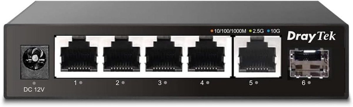Netwerk Switch - Gigabit Switch - Snelle Dataverbinding - 5x 2.5GbE Poorten - Compact Metaal - Zwart