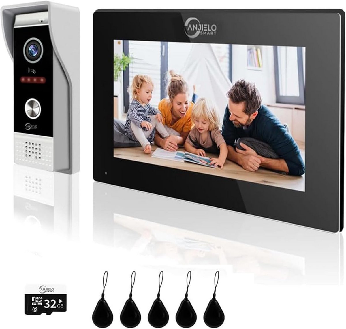 Videodeurbel Camera - Beveiligingscamera Deur - Huisbeveiliging - PIR Bewegingsdetectie - 7 inch Scherm - Zwart