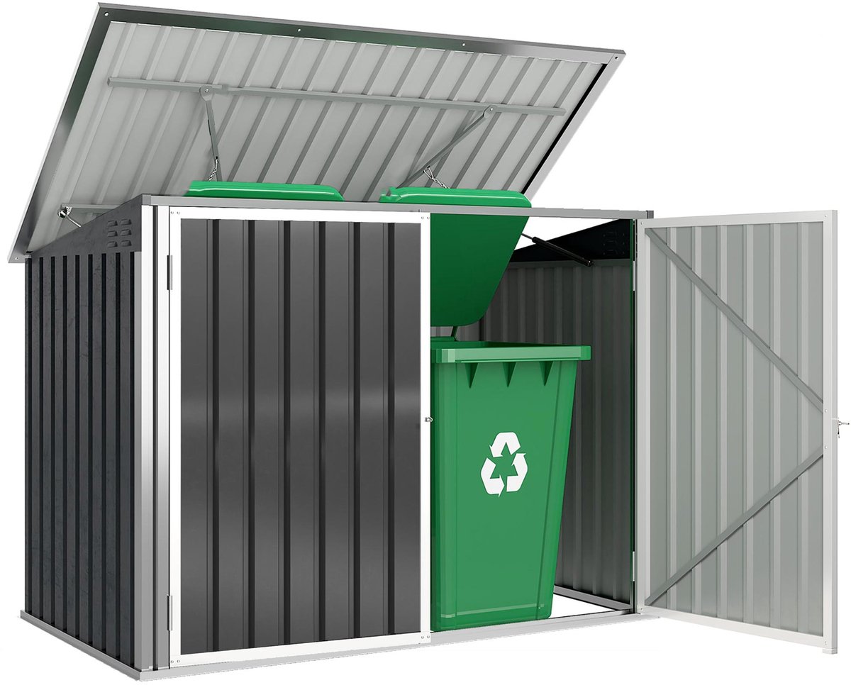 4goodz Gegalvaniseerd Stalen Containerombouw - Afvalbak kliko ombouw voor 2 containers