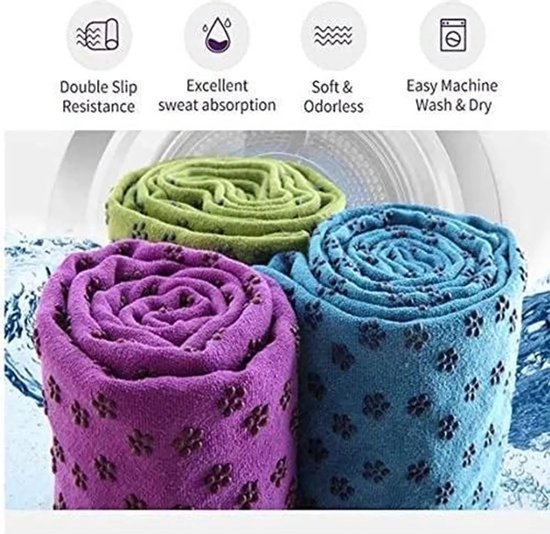 Antislip yogahanddoek - microvezel yogahanddoek, sneldrogend - antislip yogahanddoek, voorvoor yogamatten en hot yoga. van Merkloos — afbeelding 5