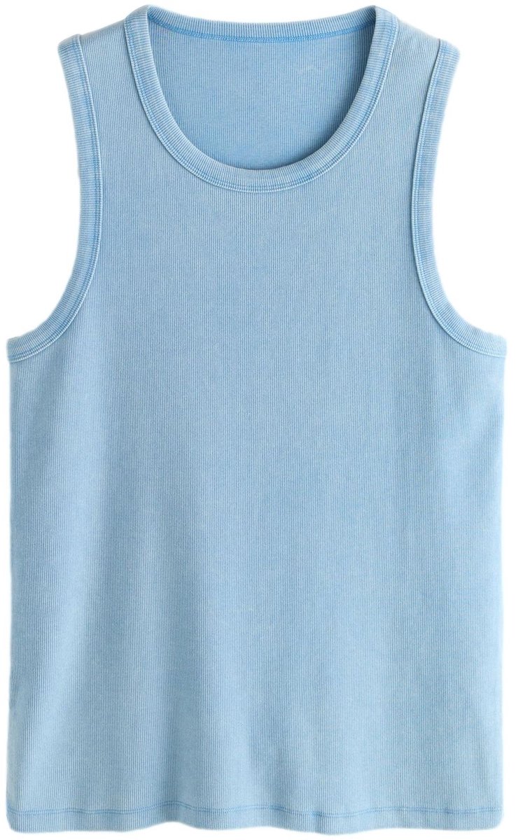 Next - Heren - Geribbeld hemdje - Blauw