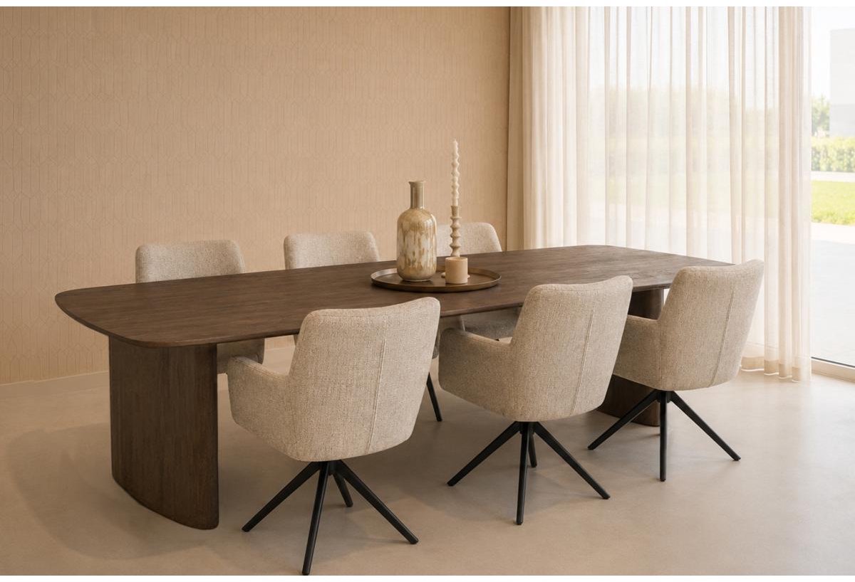 Livingfurn - Tyler eettafel 300 cm - bruin