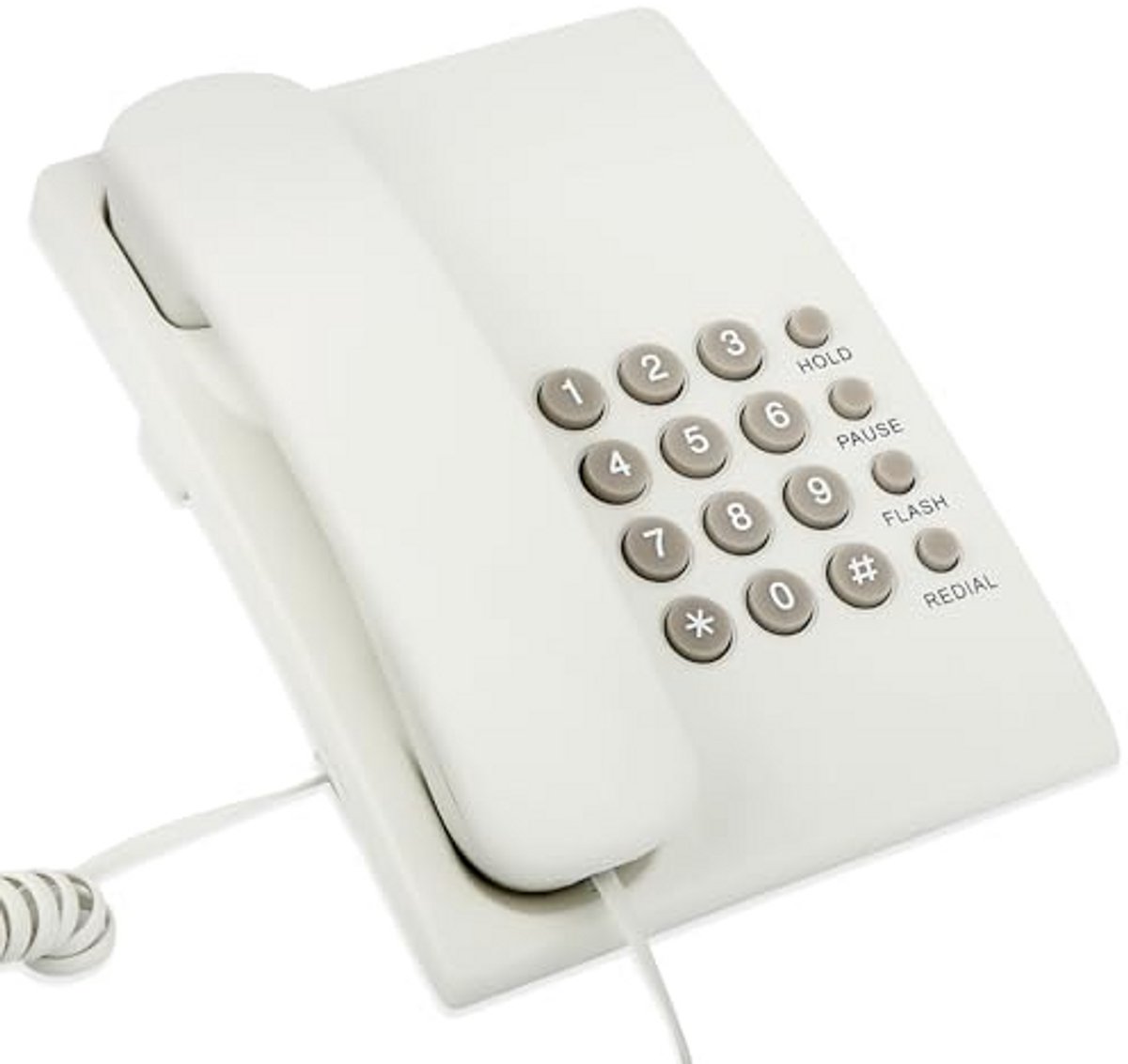 Vaste Telefoon - Huistelefoon Kantoor - Eenvoudig Bellen - Geen Batterij Nodig - 22 x 19 x 6 cm - Wit