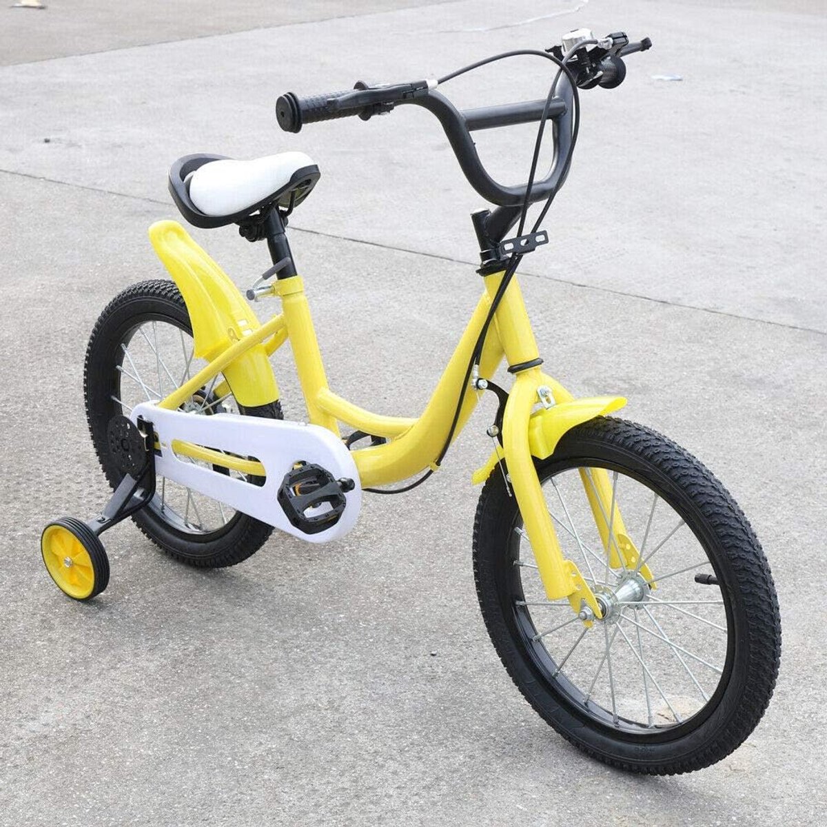Kinderfiets Loopfiets Leren Fietsen Dubbele remtechnologie 16 inch Geel