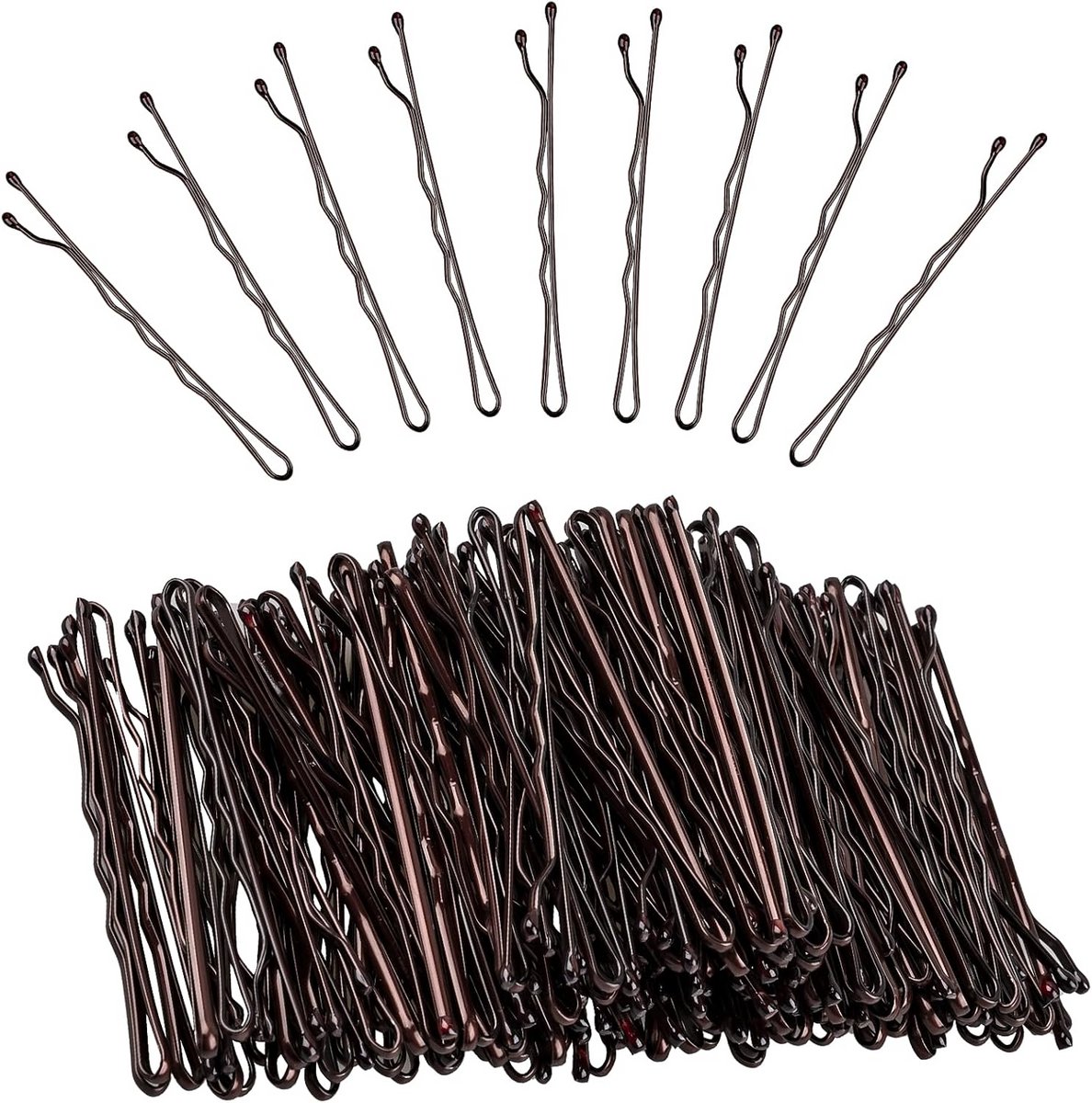 Haarspelden - Haarclips - Kapsels Maken - Dubbel Glad Gecoat - 260 Stuks 6.5 cm - Bruin