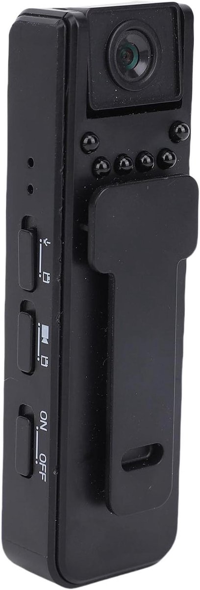 Mini Body Camera - Draagbare Recorder - Veiligheid Opnemen - 180 Graden Lens - 1080P HD - Zwart