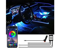 LED Interieurverlichting - Auto Sfeerverlichting - Sfeer Creëren - App Bediening Muziek Sensor - 6 Meter - RGB