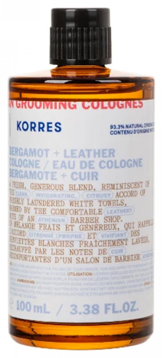 Korres Athenian Grooming Eau de Cologne Bergamot + Leather 100 ml