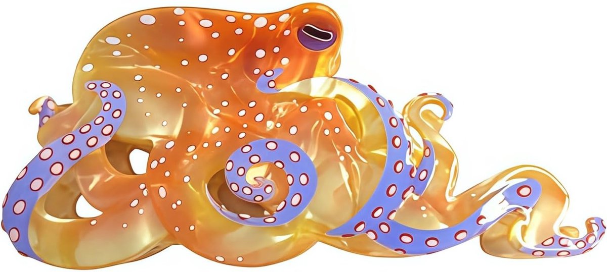 Grote Octopus Haarclips in Oranje - Acetaat Haaraccessoire, Perfect voor Dikke en Dunne Haarstijlen, Ideaal voor Vrouwen