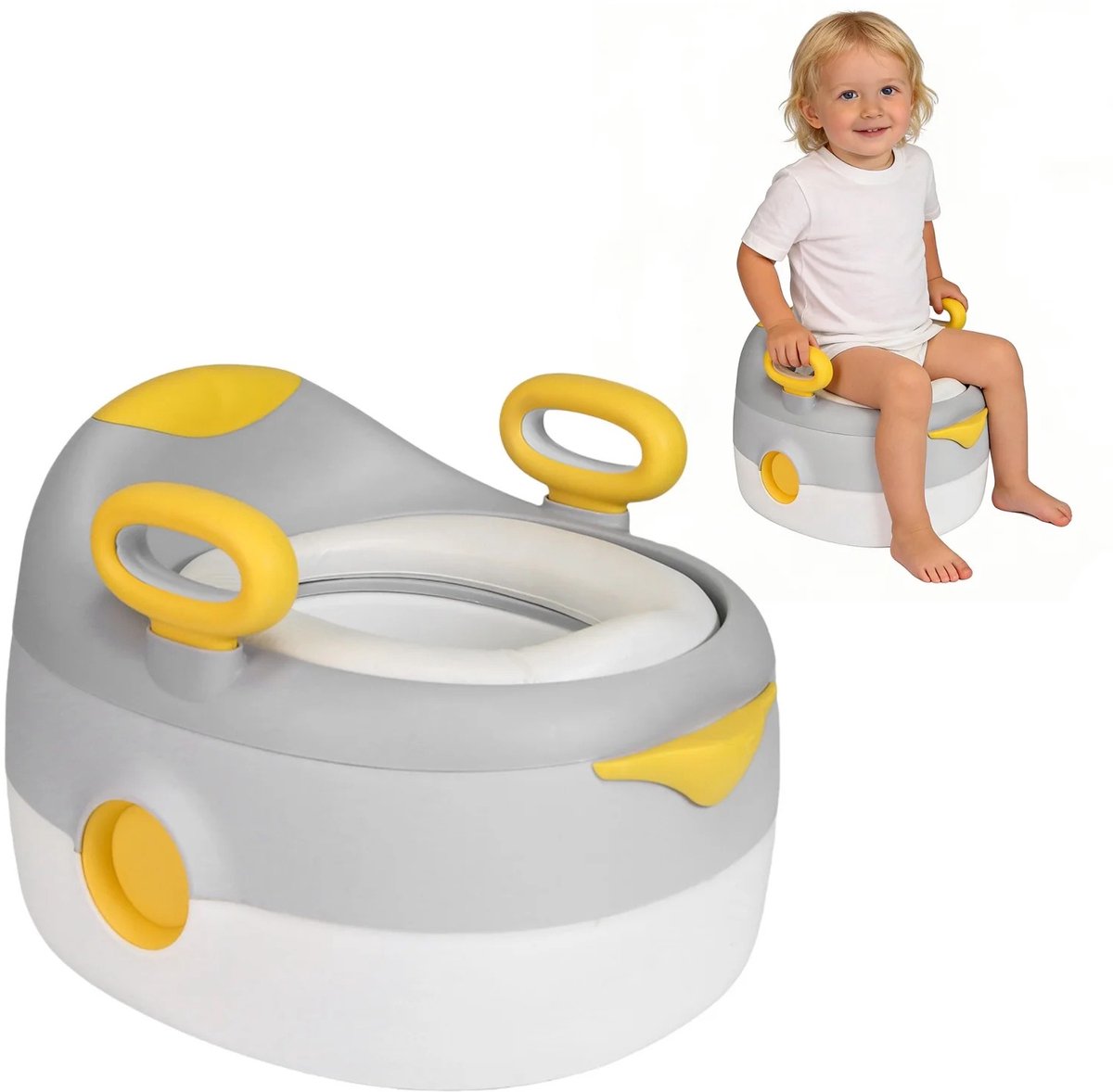 Dailygoods Baby Potje - Kinderzitje Verkleiner voor Toilet - Zitkussen met Krukje voor Jongens en Meisjes 1-6 Jaar Thuis