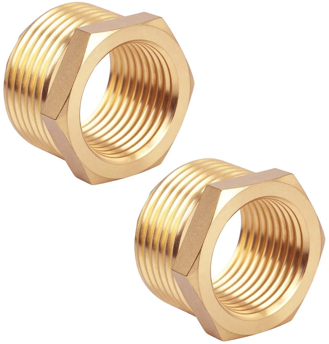 Dailygoods - Messing Verkleiner Hex Bush 4 Stuks voor Pijp Koppeling