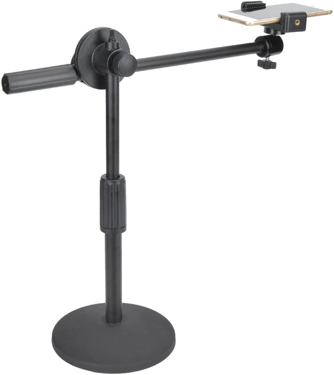 Dailygoods- Statief Low-Angle Beugel - Statief voor Telefoon - 360 Graden Draaiend - Antislip Voet - Geschikt voor Fotografie - Clip voor Smartphone - Telefoonstatief