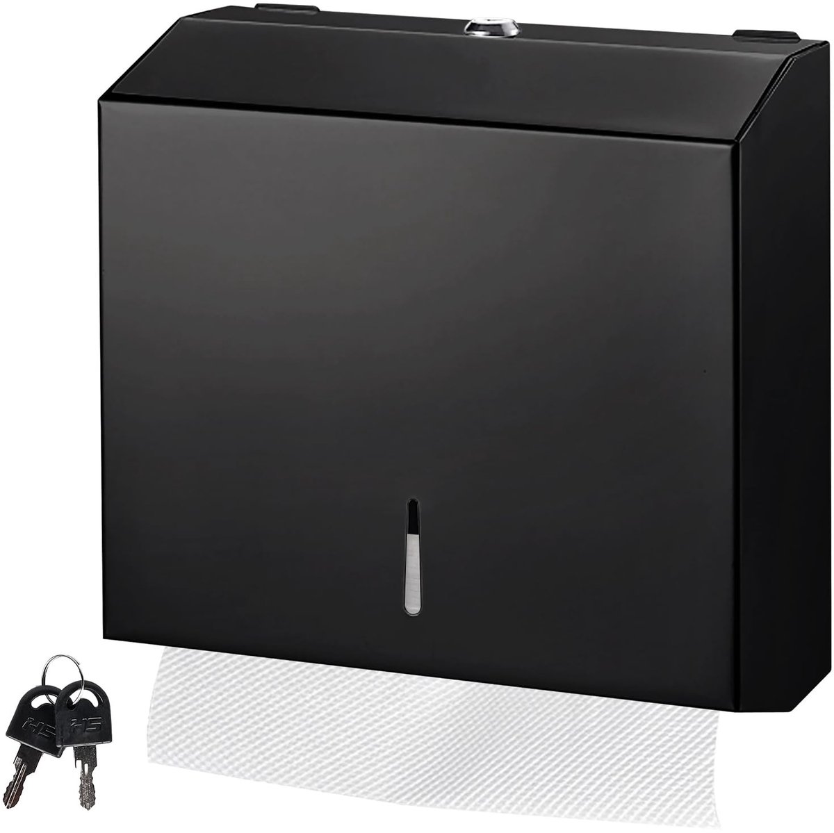Dailygoods- Handdoekdispenser Roestvrij Staal - 28,2 x 26,2 x 10 cm - Papieren Dispenser - Veilig Slot - Corrosiebestendig - Voor Badkamer/Publice Plaatsen