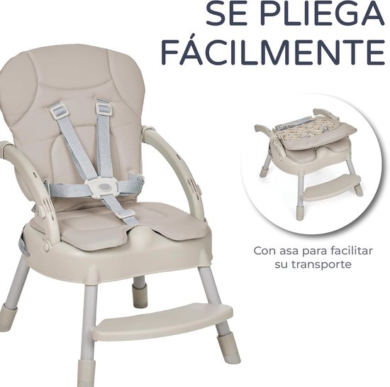 Kinderstoel Booster - 3 in 1 - Veilig Eten - Verstelbaar Ontwerp - 58 x 52 x 94 cm - Grijs — afbeelding 2