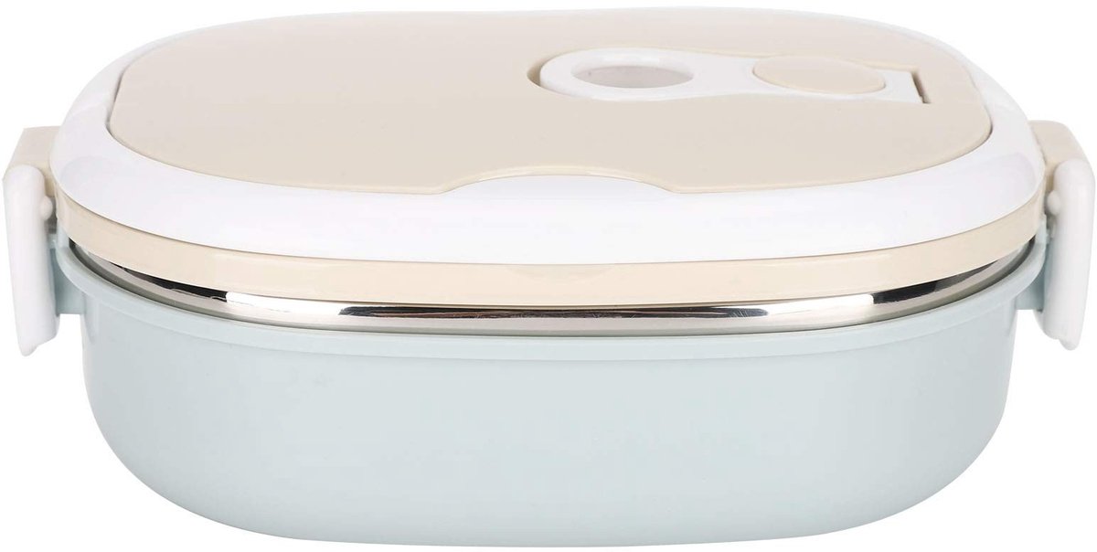 Dailygoods- Lunchcontainer Thermisch Geïsoleerd - Roestvrij Staal - Draagbaar - Opvouwbaar Handvat - Luchtdicht - Makkelijk te Reinigen - Broodtrommel