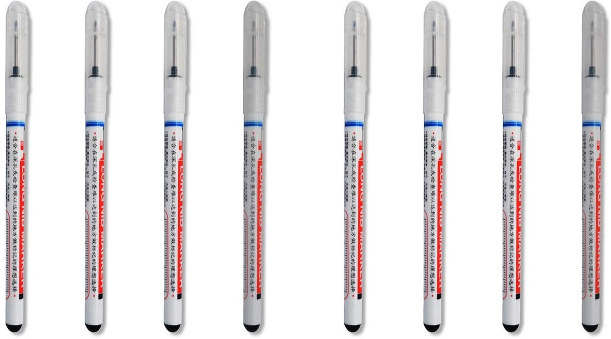 Dailygoods- Permanente Marker - 8 Stuks - Extra Lange Punt - Waterdicht - Sneldrogend - Geschikt voor Diverse Materialen - 0,7-1 mm Looddiameter - Markeerstift