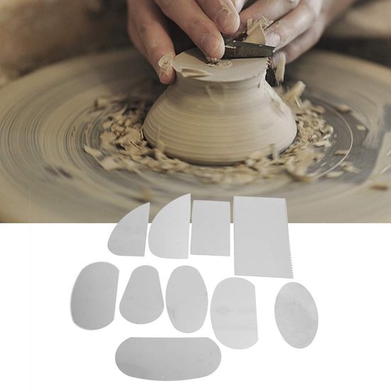 Dailygoods- Sculptuurtool 10-delig - Roestvrij Staal van Dailygoods — afbeelding 4