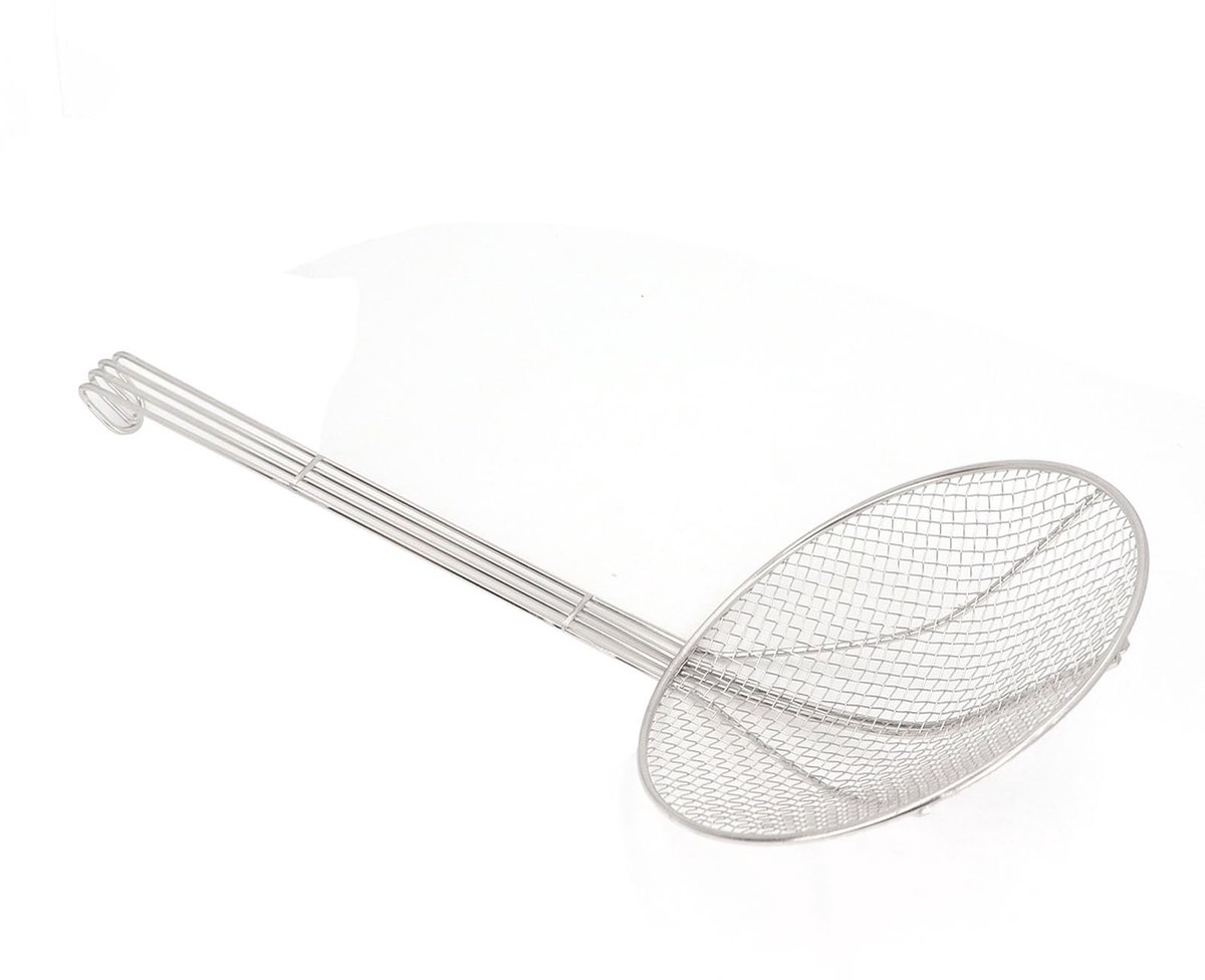Dailygoods- Skimmer Lepel - Roestvrij Staal - Lange Handvat - Fijnmazige Zeef - Keukengere