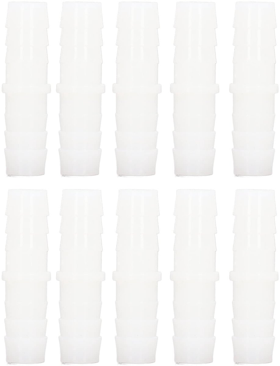 Dailygoods- Slangaansluitingen Geurvrij - Rechte Mondstukken - 14-14 mm - 10 Stuks - Kunststof Connectoren - Robuust en Betrouwbaar - Slangconnector