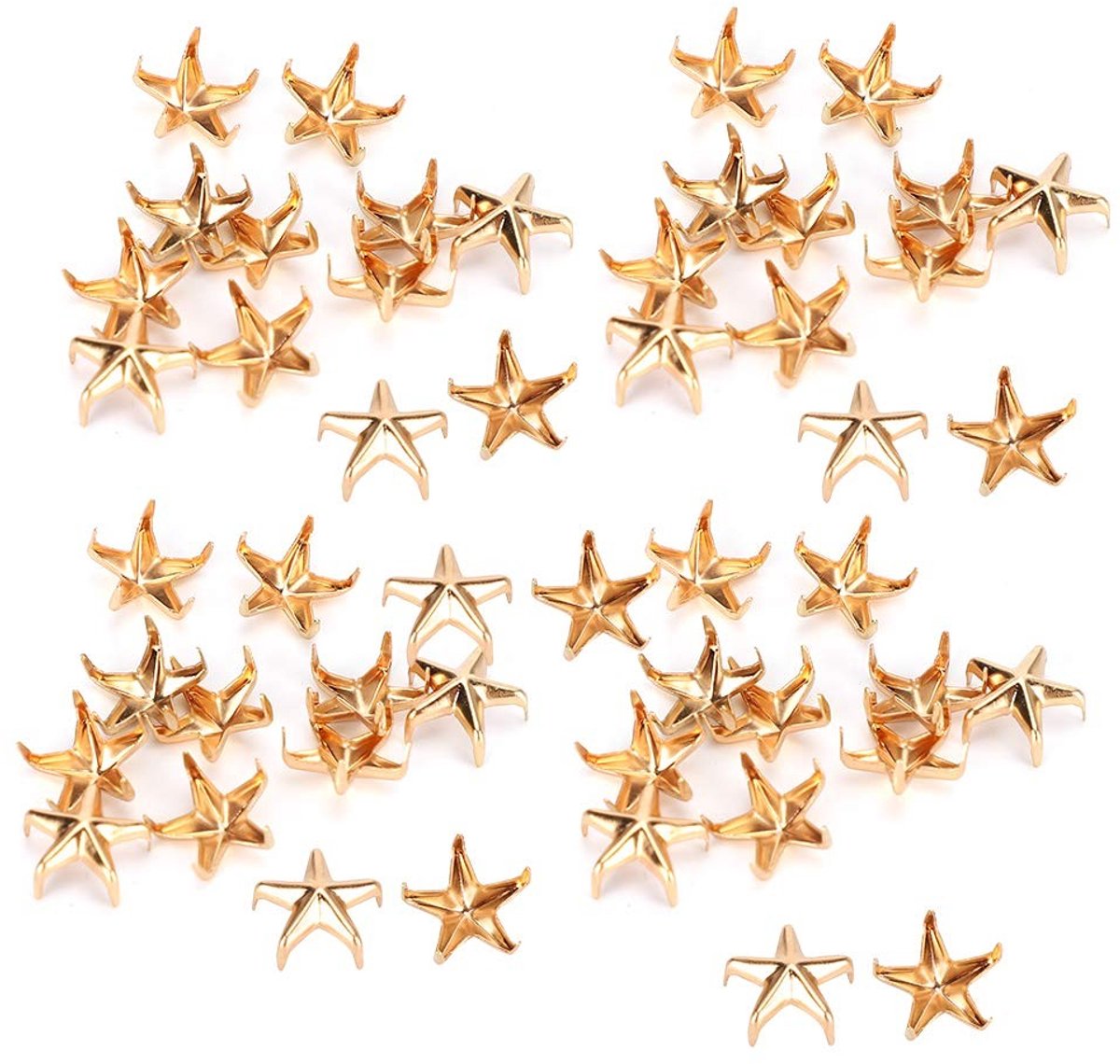 JHUBERS- Rivets 200 Stuks - Ster Rivets - Metaal Studs - Leeraccessoires - DIY Decoratie - Hoogwaardige Zinklegering