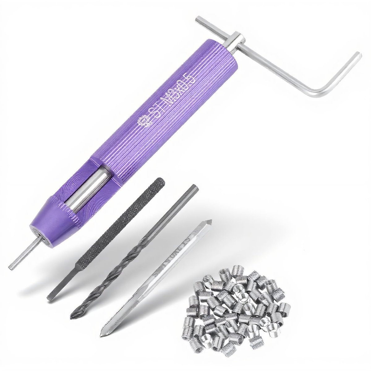 JHUBERS- Draad Reparatie Kit 50 Stuks - Schroefdraadinzetstukken - Stalen Inzetstukken - Verbeterde Verbinding - Slijtvast - Geschikt voor Aluminium/Magnesium - Schroefdraad Inzetstukken
