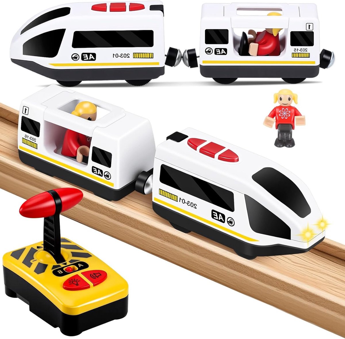 Gemotoriseerde Houten Spoorweg Trein voor Kinderen - Educatief Speelgoed, Interactief Avontuur, Creatieve Ontwikkeling