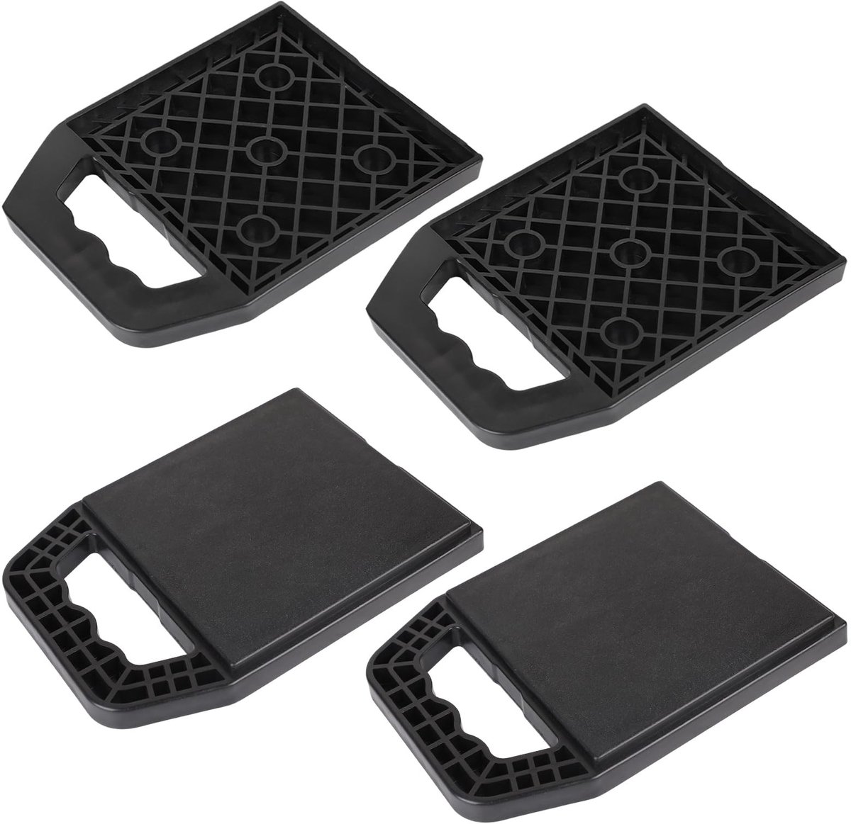 Dailygoods- Onderlegplaten 4 Stuks - Stapelbare Steunplaten - Antislip - Duurzaam - 23x17x2cm - Voor Camperkrik