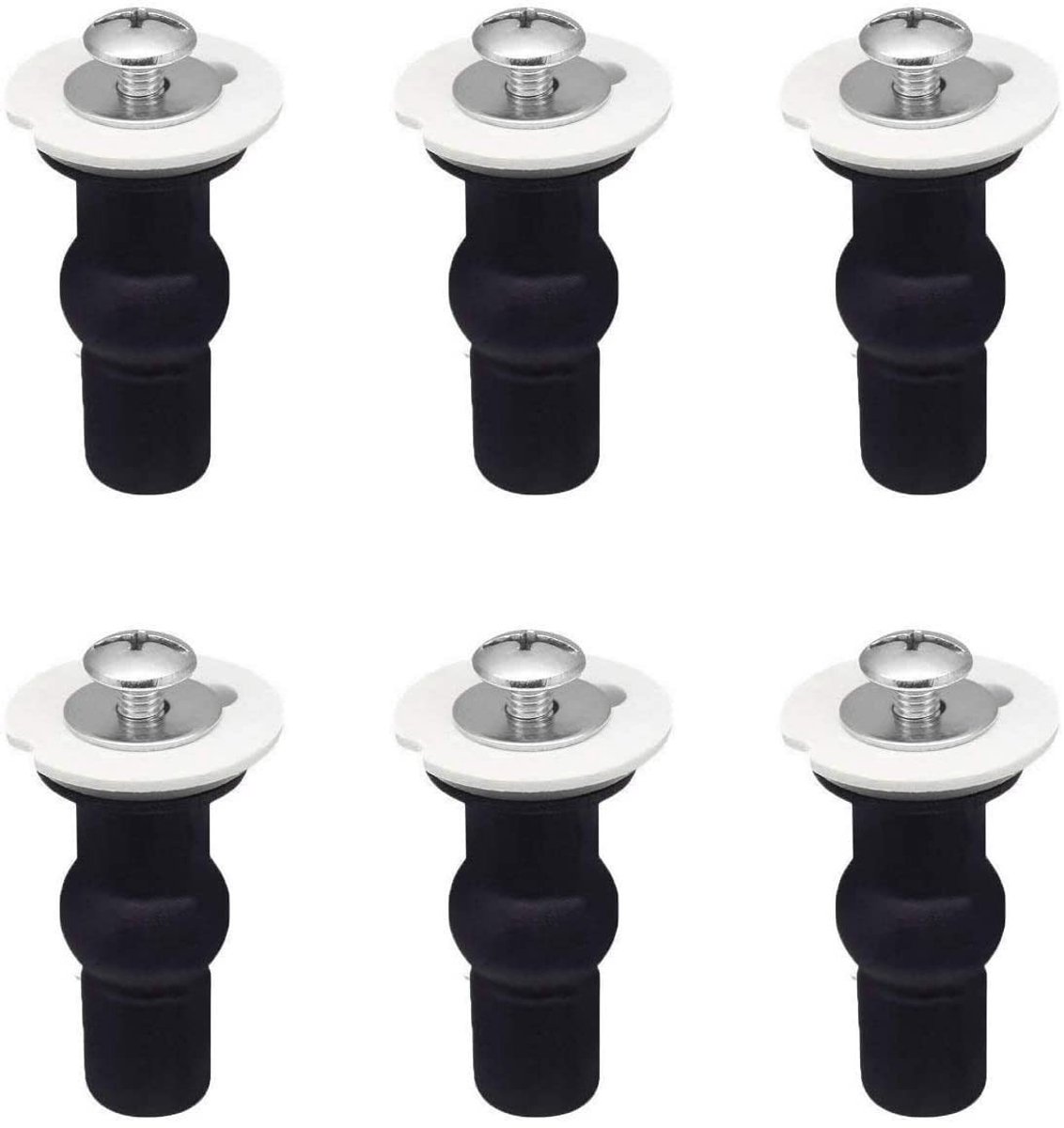 SMOAKEZ- WC Bril Bevestigingsset - 6 Stuks - Universele Vaste Schroeven - Roestvrij Stalen Scharnier - Rubber Expansiebal - Duurzaam Materiaal - Toiletbril