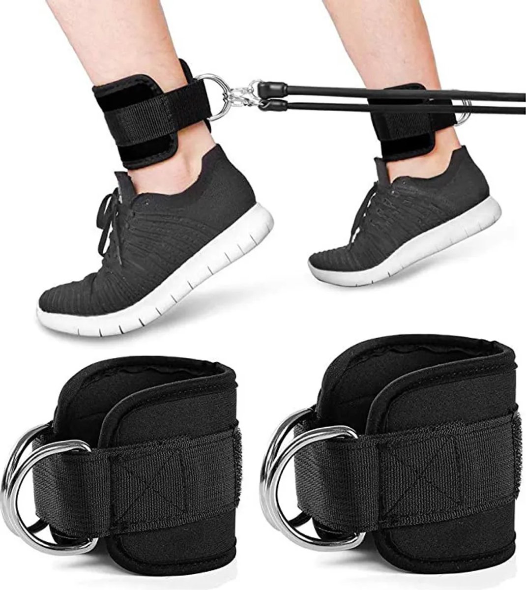 Enkelband voor kabeltraining, zwart