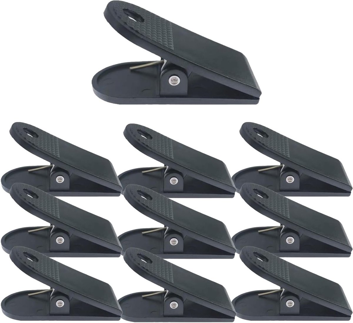 Robuuste Plastic Clips voor Documenten, 58mm Binder Clips voor Kantoor en School, Set van 10 Zwart