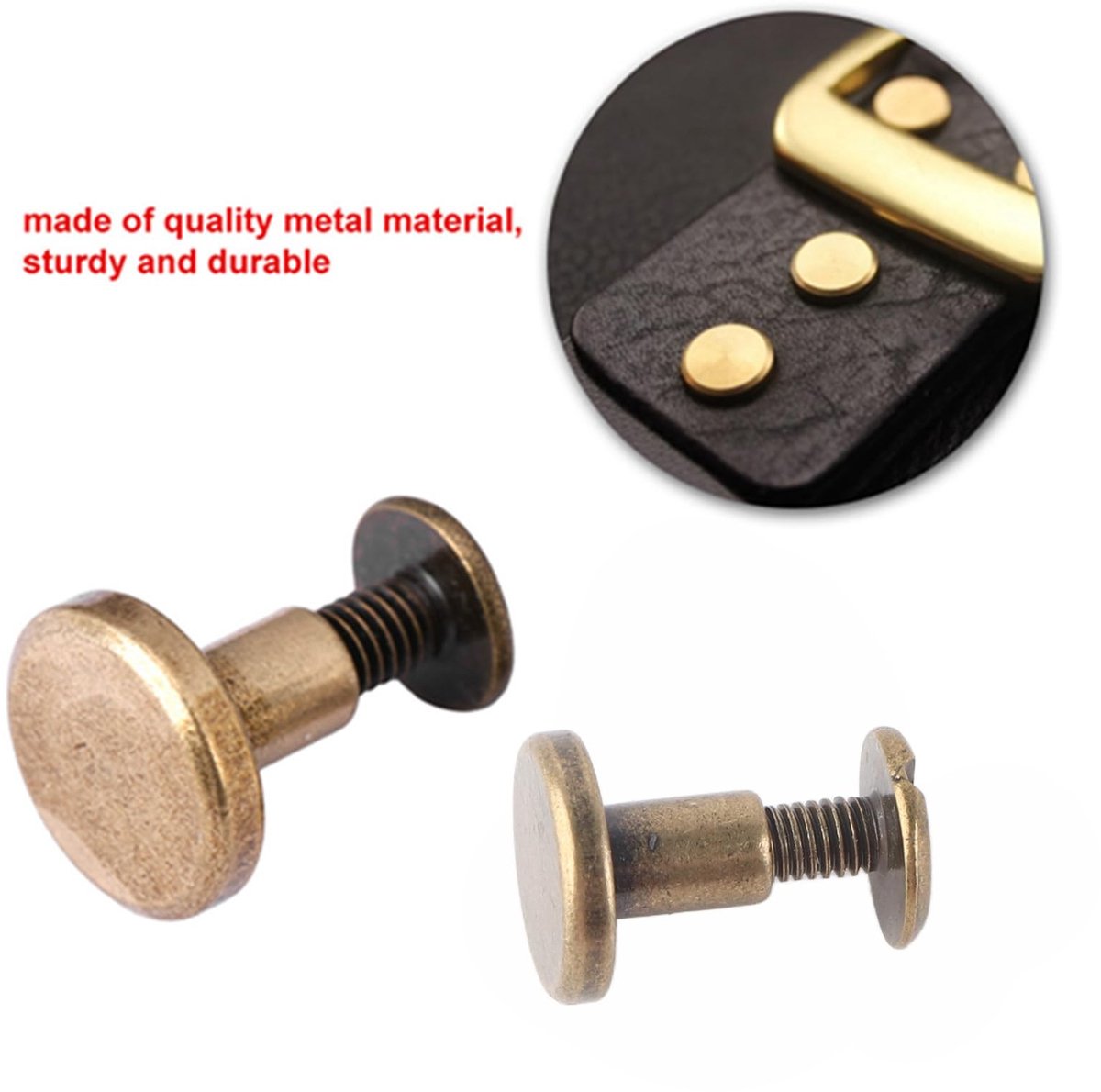 Dailygoods- Klinknagels Set 20st - Platte Kop Koper - Schroeven/Moeren - Diameter 8mm - Hoogwaardig Materiaal - Duurzaam en Kleurvast