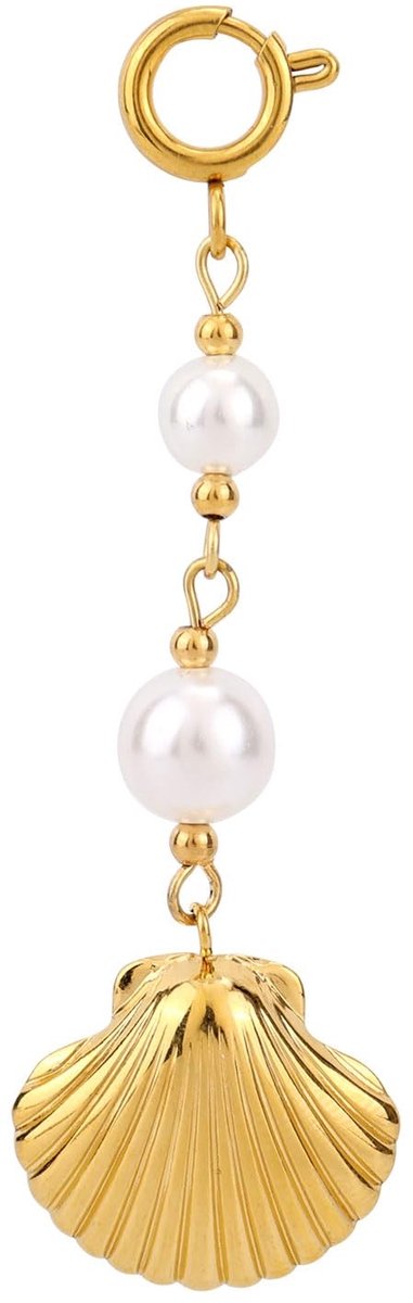 Dailygoods - Goudkleurige Sleutelhanger met Schelpen als Bedel