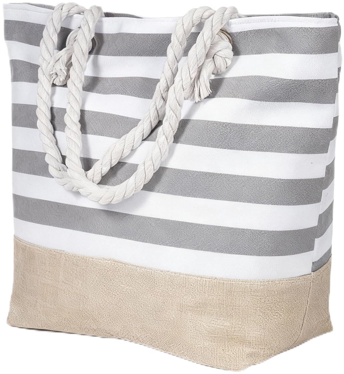 Dailygoods- Strandtas met ritssluiting - Waterdichte shopper - Ruime opbergruimte 50 x 35 x 15 cm - Schoudertas - Handtas - Ideaal voor strand en gym